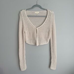 LA Hearts Cream Cropped Knit Cardigan